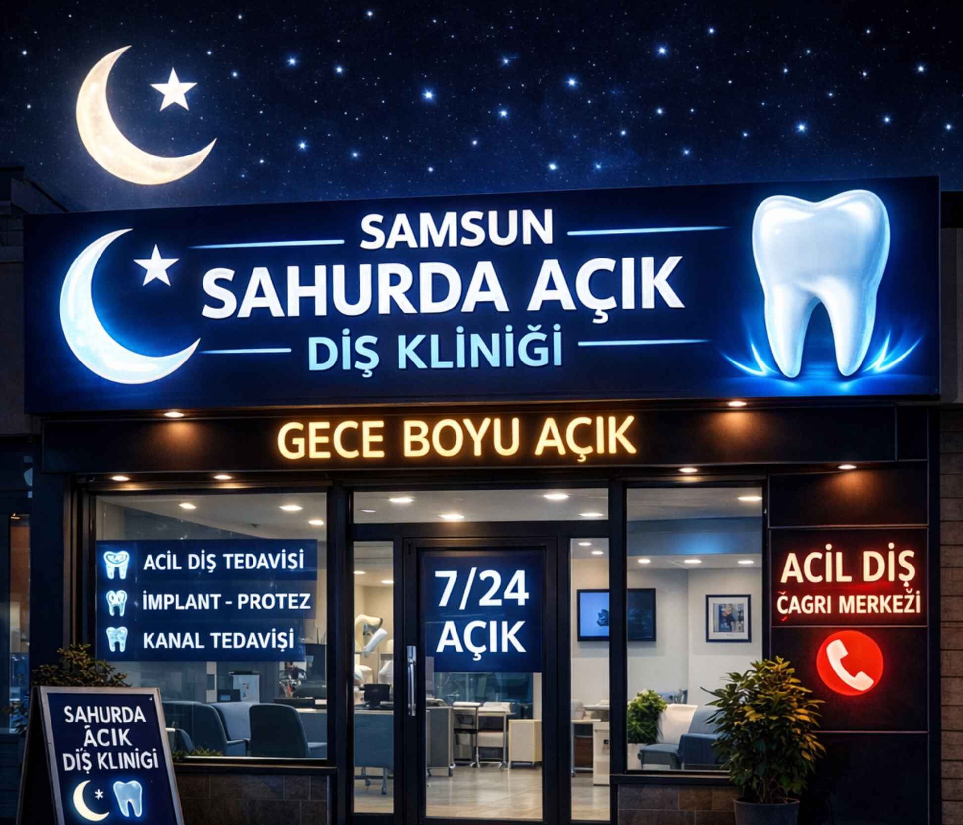 samsun sahurda açık diş kliniği