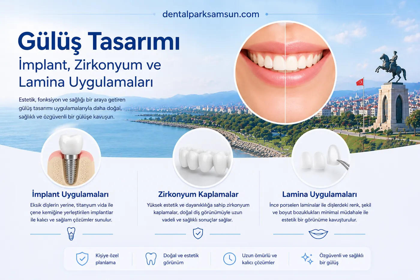 İlkadım gülüş tasarımı , zirkonyum , lamina ve implant uygulamaları